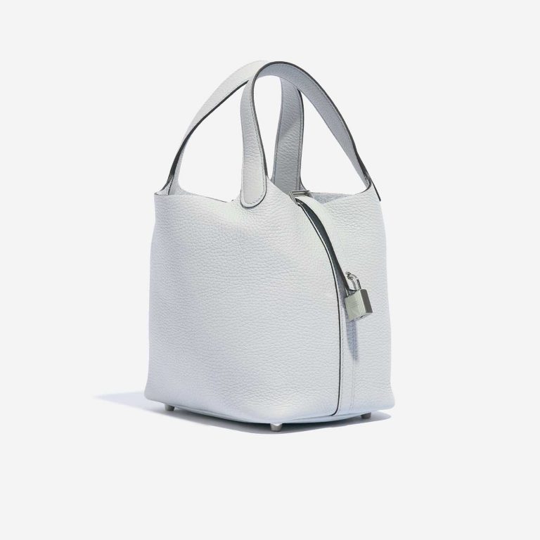 Pre-owned Hermès bag Picotin 18 Clemence Blue Pale Blue Side Front | Sell your designer bag on Saclab.com