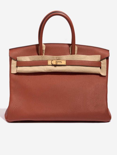 Pre-owned Hermès bag Birkin 35 Togo Cuivre Brown Front Velt | Sell your designer bag on Saclab.com