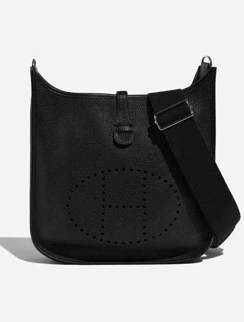 Pre-owned Hermès bag Evelyne 29 Clemence Black Black Front | Sell your designer bag on Saclab.com