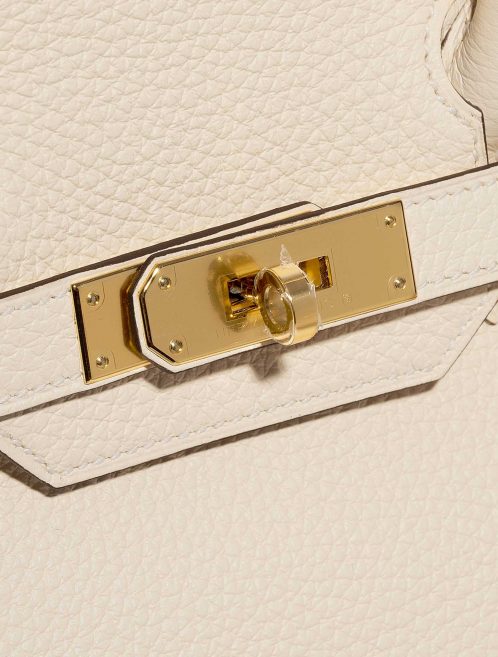 Pre-owned Hermès bag Birkin 30 Taurillon Clemence Nata Beige Closing System | Sell your designer bag on Saclab.com