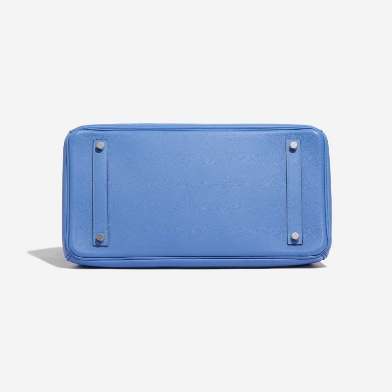 Pre-owned Hermès bag Birkin Ghillies 35 Clemence Blue Paradise Blue Bottom | Sell your designer bag on Saclab.com
