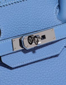 Pre-owned Hermès bag Birkin Ghillies 35 Clemence Blue Paradise Blue Closing System | Sell your designer bag on Saclab.com