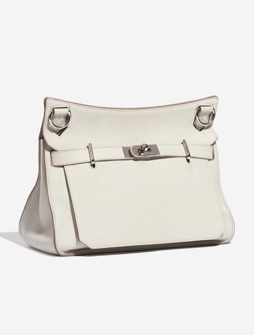 Pre-owned Hermès bag Jypsière 34 Clemence Beton White Side Front | Sell your designer bag on Saclab.com