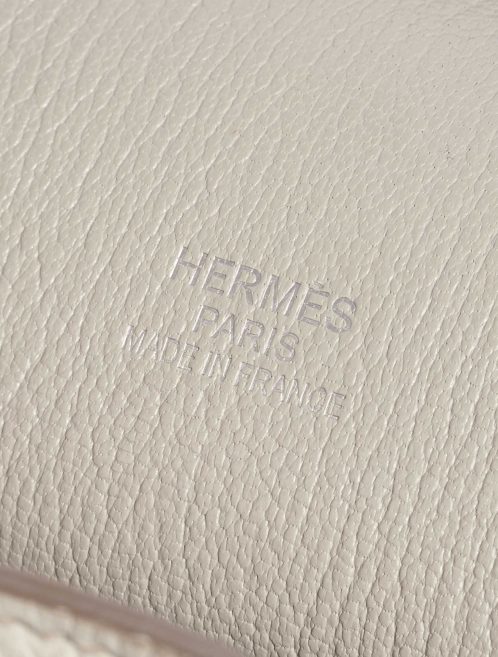 Pre-owned Hermès bag Jypsière 34 Clemence Beton White Logo | Sell your designer bag on Saclab.com