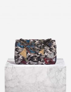 Pre-owned Chanel bag Timeless Jumbo Tweed / Rhinestone Multicolour Multicolour Front | Sell your designer bag on Saclab.com
