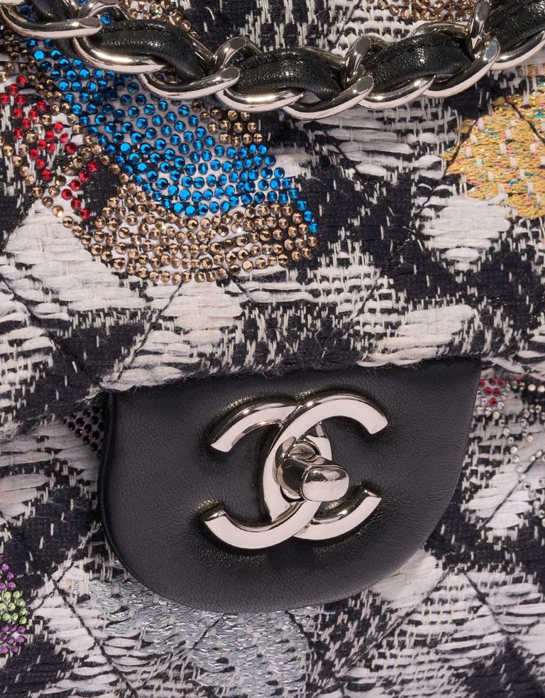 Pre-owned Chanel bag Timeless Jumbo Tweed / Rhinestone Multicolour Multicolour Front | Sell your designer bag on Saclab.com