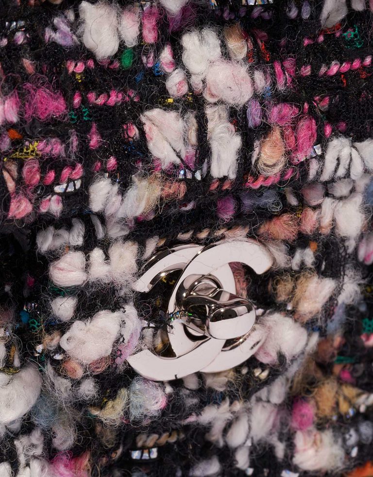 Pre-owned Chanel bag Timeless Medium Tweed Black / Multicolour Black Front | Sell your designer bag on Saclab.com