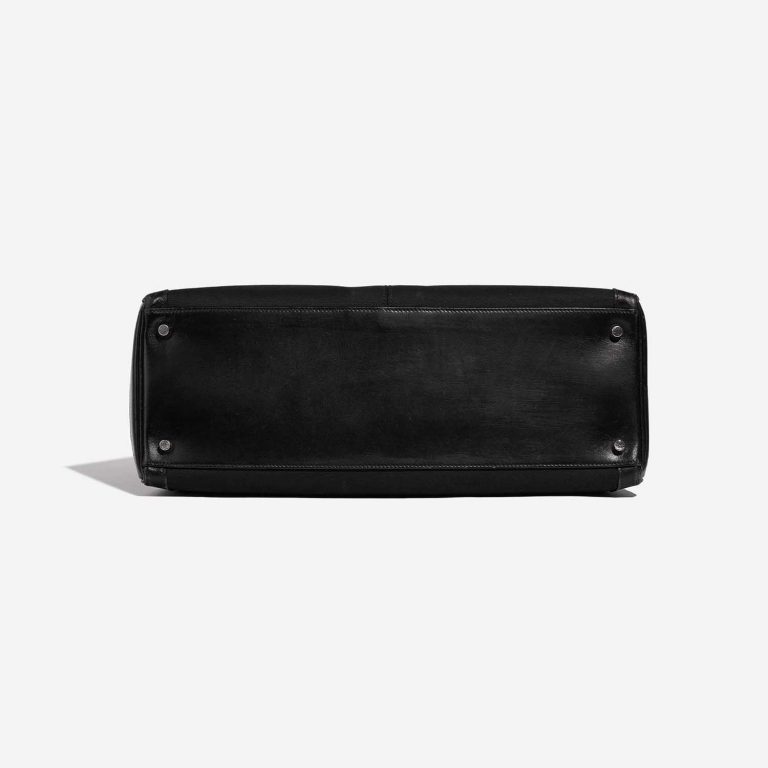 Pre-owned Hermès bag Kelly Lakis 40 Toile / Box Black Black Bottom | Sell your designer bag on Saclab.com