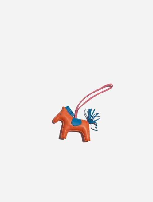 Pre-owned Hermès bag Rodeo MM Milo Orange Poppy / Rose Azalee / Blue Azteque Orange Front | Sell your designer bag on Saclab.com