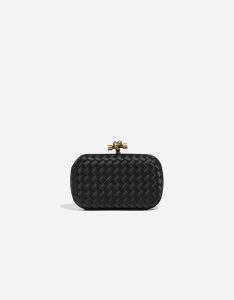 Pre-owned Bottega Veneta bag Knot Clutch Silk Black Black Front | Sell your designer bag on Saclab.com