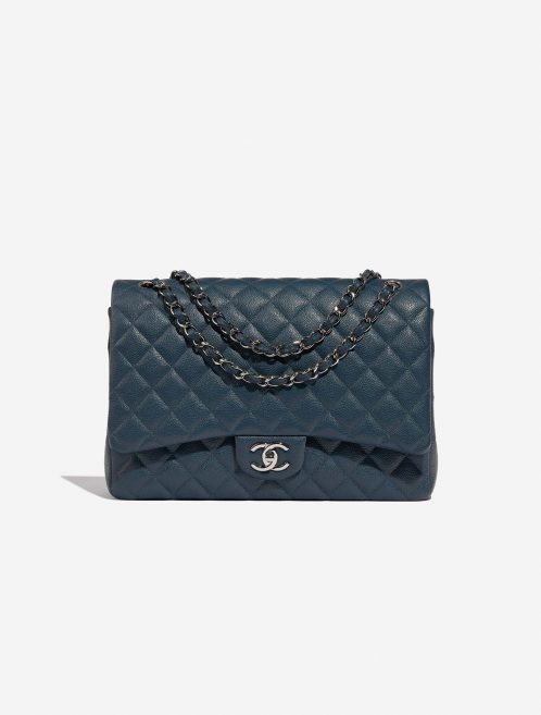 Pre-owned Chanel bag Timeless Maxi Caviar Pearly Blue Blue Front | Sell your designer bag on Saclab.com
