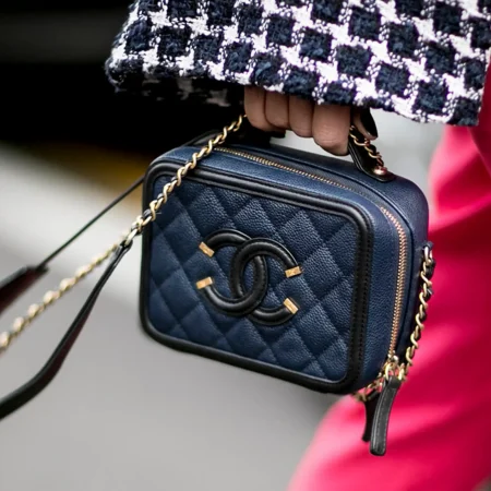 Blue Chanel Vanity Case Filigree