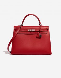 Pre-owned Hermès bag Kelly 35 Epsom Rouge Casaque Red Front | Sell your designer bag on Saclab.com