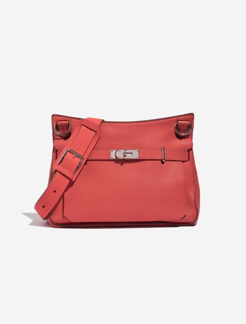 Pre-owned Hermès bag Jypsière 34 Taurillon Clemence Rouge Pivoine Red Front | Sell your designer bag on Saclab.com