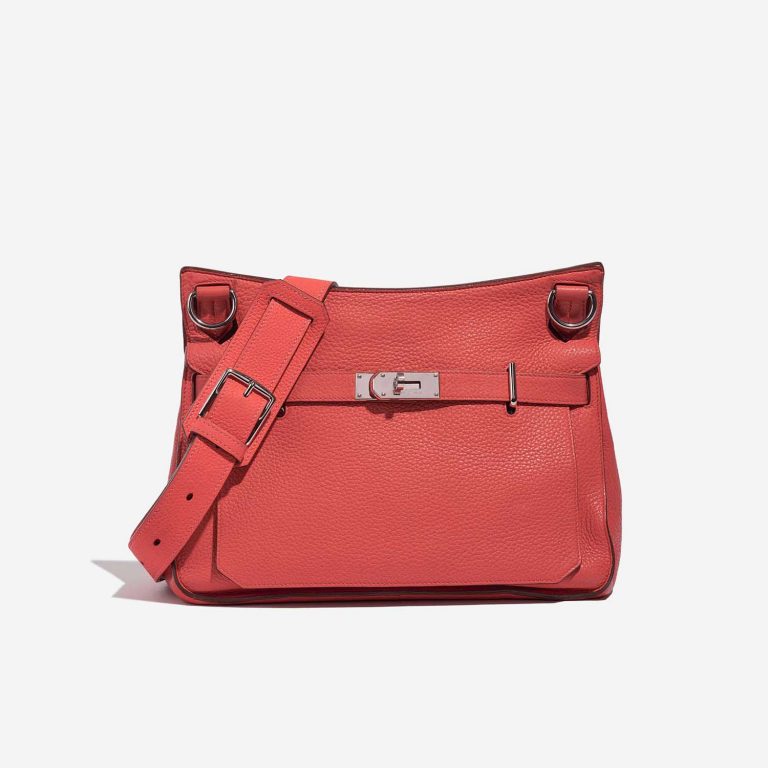 Pre-owned Hermès bag Jypsière 34 Taurillon Clemence Rouge Pivoine Red Front | Sell your designer bag on Saclab.com