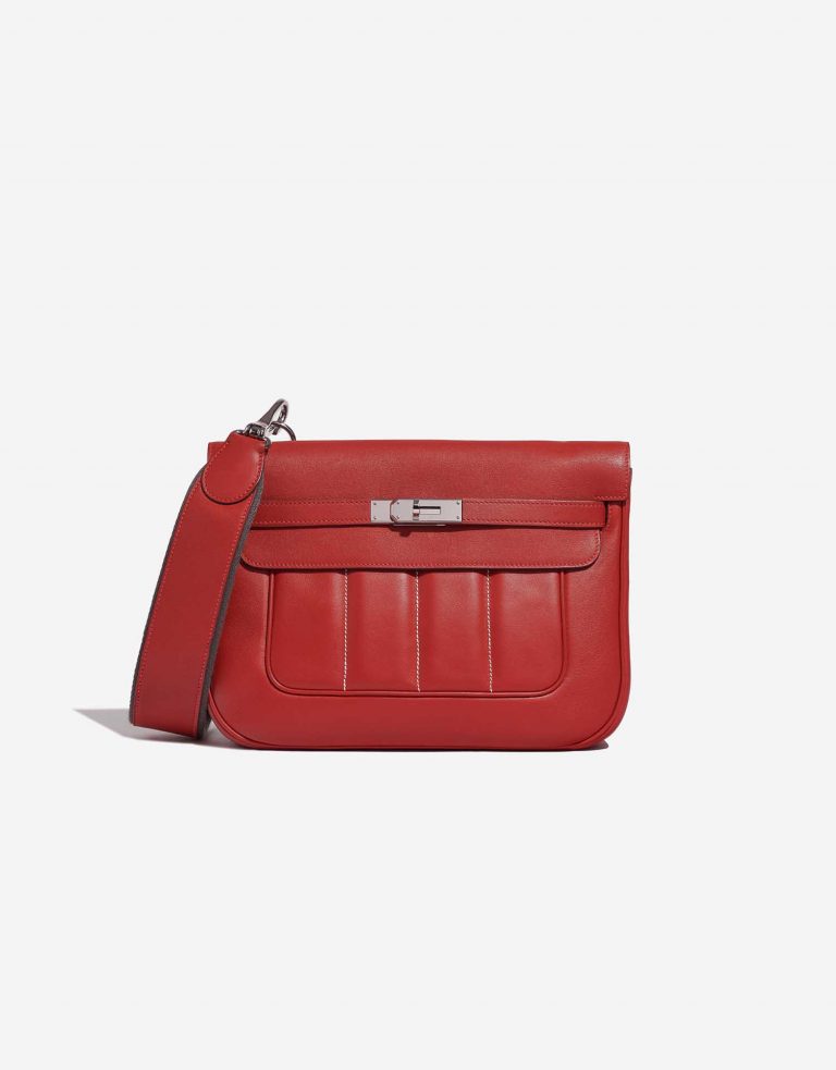 Pre-owned Hermès bag Berline 28 Swift Rouge Tomate Red Front | Sell your designer bag on Saclab.com