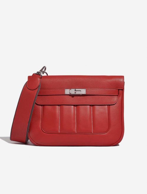 Pre-owned Hermès bag Berline 28 Swift Rouge Tomate Red Front | Sell your designer bag on Saclab.com