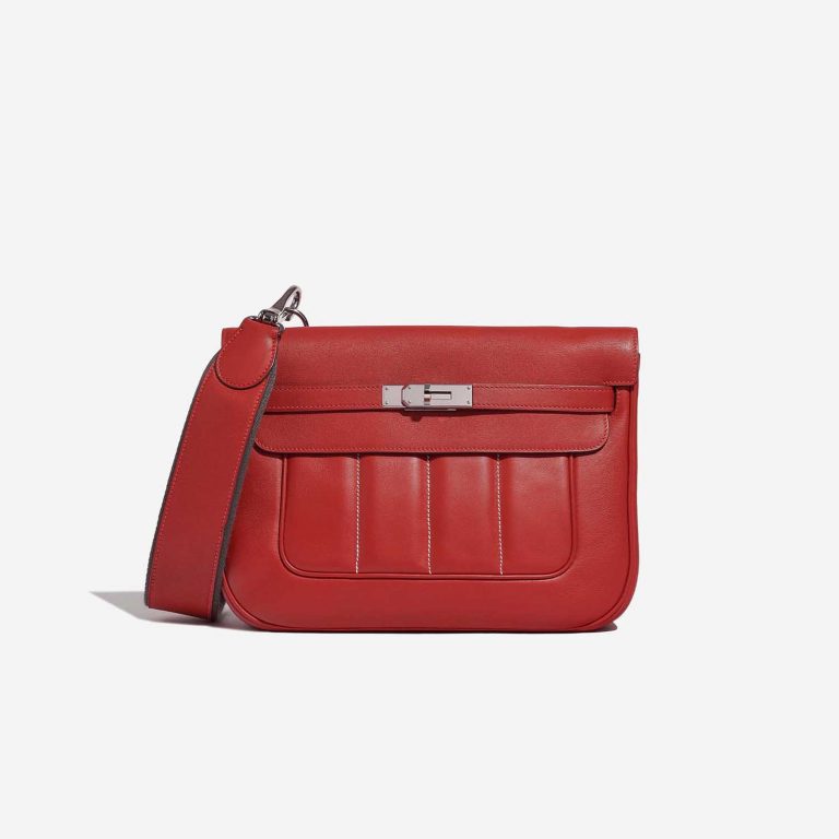 Pre-owned Hermès bag Berline 28 Swift Rouge Tomate Red Front | Sell your designer bag on Saclab.com
