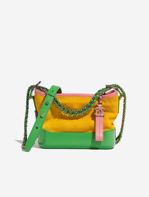 Pre-owned Chanel bag Gabrielle Small Calf / Suede Multicolour Multicolour, Yellow Front | Sell your designer bag on Saclab.com