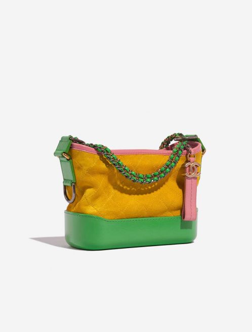 Pre-owned Chanel bag Gabrielle Small Calf / Suede Multicolour Multicolour, Yellow Side Front | Sell your designer bag on Saclab.com