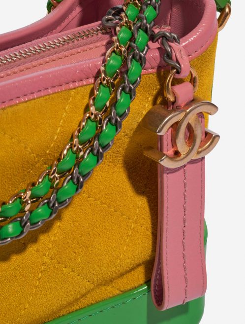 Pre-owned Chanel bag Gabrielle Small Calf / Suede Multicolour Multicolour, Yellow Closing System | Sell your designer bag on Saclab.com