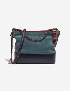 Pre-owned Chanel bag Gabrielle Large Calf / Suede Dark Blue / Grayish Blue / Bordeaux Blue Front | Sell your designer bag on Saclab.com