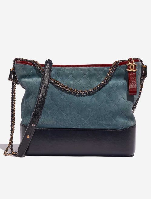 Pre-owned Chanel bag Gabrielle Large Calf / Suede Dark Blue / Grayish Blue / Bordeaux Blue Front | Sell your designer bag on Saclab.com