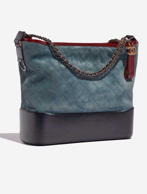 Pre-owned Chanel bag Gabrielle Large Calf / Suede Dark Blue / Grayish Blue / Bordeaux Blue Side Front | Sell your designer bag on Saclab.com