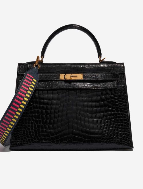 Pre-owned Hermès bag Strap Epsom Bleu Indigo / Rose Extreme / Lime Multicolour Detail | Sell your designer bag on Saclab.com