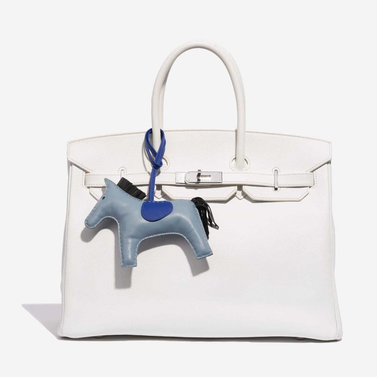 Pre-owned Hermès bag Rodeo GM Milo Blue Jean / Black / Blue Electrique Blue Detail | Sell your designer bag on Saclab.com