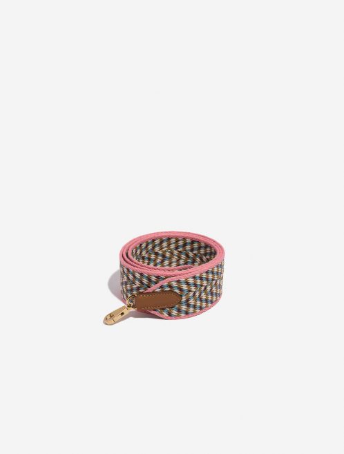 Pre-owned Hermès bag Strap Canvas Flamingo / Blue du Nord / Sienne / Cigare Multicolour Front | Sell your designer bag on Saclab.com