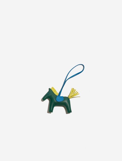 Pre-owned Hermès bag Rodeo MM Milo Vert / Blue Izmir / Jaune de Naples Green Front | Sell your designer bag on Saclab.com