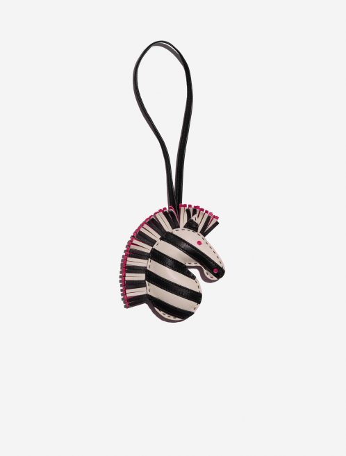 Pre-owned Hermès bag Geegee Savannah Milo Craie / Black / Rose Pourpre Black, White Front | Sell your designer bag on Saclab.com