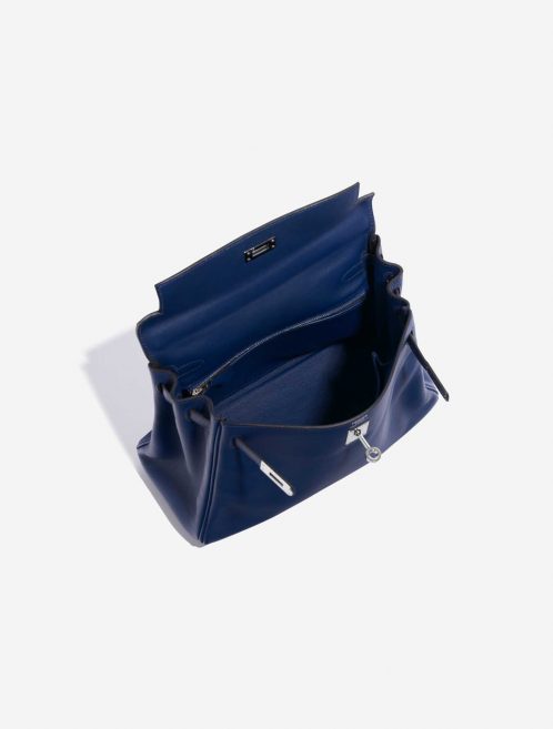 Pre-owned Hermès bag Kelly 25 Swift Blue Saphir Blue Inside | Sell your designer bag on Saclab.com