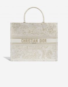 Pre-owned Dior bag Book Tote Large Canvas Beige / Gold Beige, Gold Front | Sell your designer bag on Saclab.com