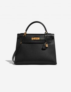 Pre-owned Hermès bag Kelly 32 Ardennes Black Black Front | Sell your designer bag on Saclab.com