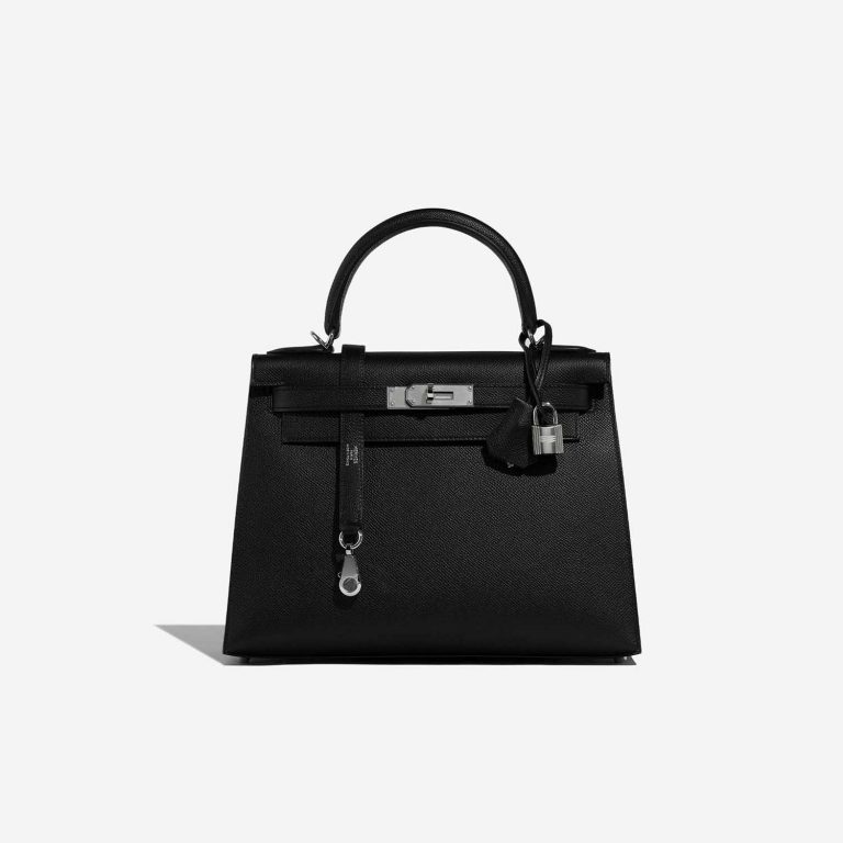 Pre-owned Hermès bag Kelly 28 Epsom Black Black Front | Sell your designer bag on Saclab.com