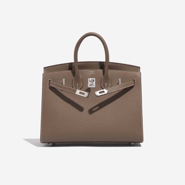 Pre-owned Hermès bag Birkin 25 Epsom Etoupe Brown Front Open | Sell your designer bag on Saclab.com