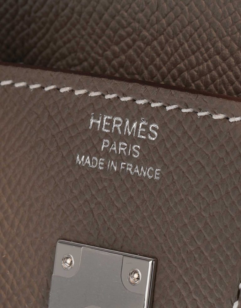 Pre-owned Hermès bag Birkin 25 Epsom Etoupe Brown Logo | Sell your designer bag on Saclab.com