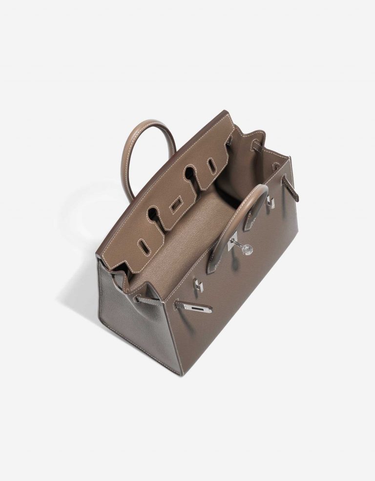 Pre-owned Hermès bag Birkin 25 Epsom Etoupe Brown Inside | Sell your designer bag on Saclab.com