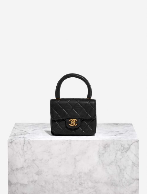 Pre-owned Chanel bag Timeless Handle Small Lamb Black Black Front | Sell your designer bag on Saclab.com