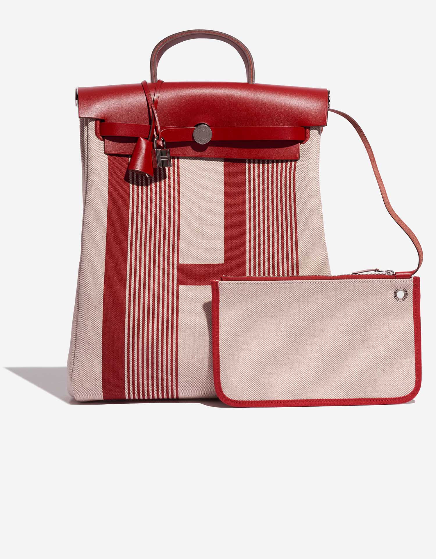 Hermès Herbag Backpack Toile / Vache Hunter Bordeaux / Ecru