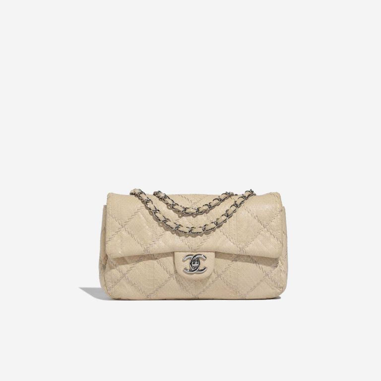 Pre-owned Chanel bag Timeless Medium Python Beige Beige Front | Sell your designer bag on Saclab.com