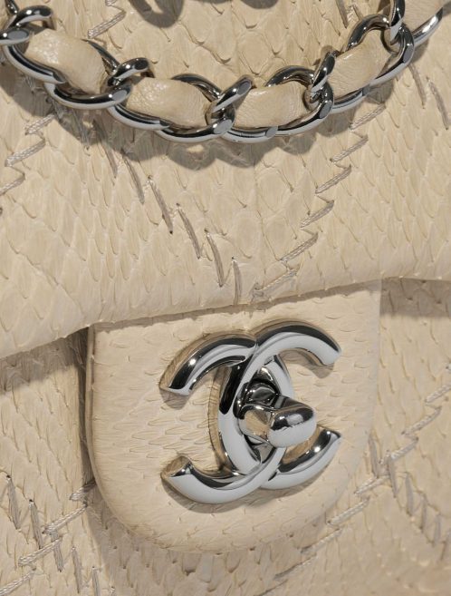 Pre-owned Chanel bag Timeless Medium Python Beige Beige Closing System | Sell your designer bag on Saclab.com
