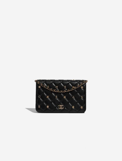 Pre-owned Chanel bag Timeless WOC Lamb Black Lucky Charms Black Front | Sell your designer bag on Saclab.com
