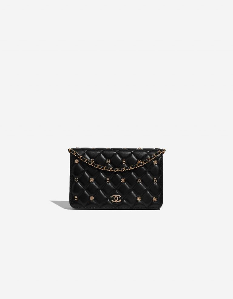 Pre-owned Chanel bag Timeless WOC Lamb Black Lucky Charms Black Front | Sell your designer bag on Saclab.com