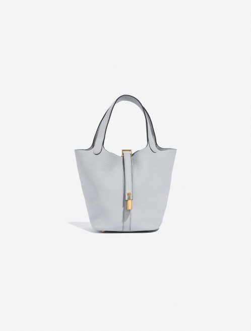 Pre-owned Hermès bag Picotin 18 Clemence Bleu Pale Blue Front | Sell your designer bag on Saclab.com
