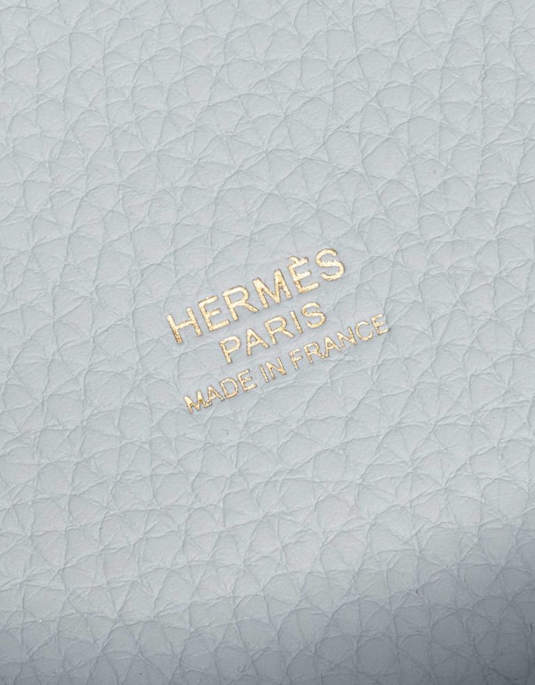 Pre-owned Hermès bag Picotin 18 Clemence Bleu Pale Blue Logo | Sell your designer bag on Saclab.com