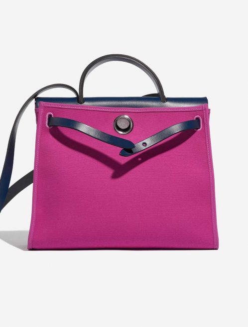 Pre-owned Hermès bag Herbag 31 Vache Hunter / Toile  Bleu Saphir / Magnolia Pink Front Open | Sell your designer bag on Saclab.com