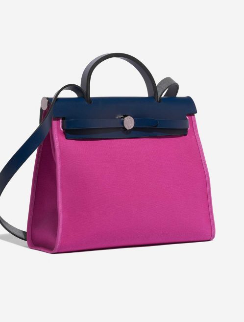 Pre-owned Hermès bag Herbag 31 Vache Hunter / Toile  Bleu Saphir / Magnolia Pink Side Front | Sell your designer bag on Saclab.com